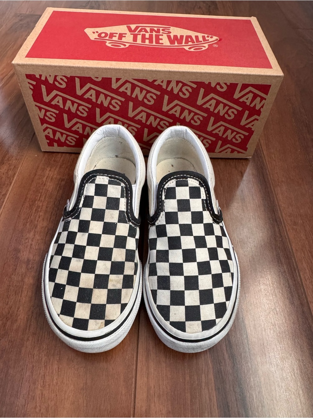 Vans Kids Checkerboard Slip-On Sneakers - Black/White